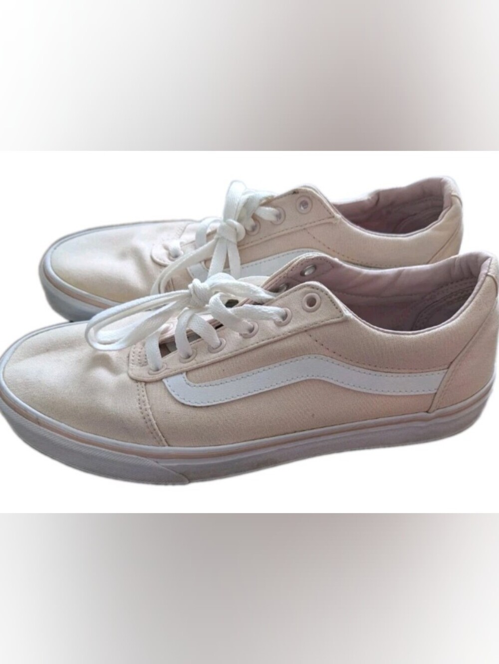 Vans Women's Shoes Faded Light Pink Canvas Lace Up Sneaker Skate Flats Size 11